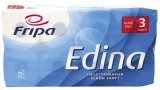Fripa Toilettenpapier Edina - 3-lagig, geprägt, hochweiß, 8 Rollen à 250 Blatt Toilettenpapier