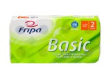 Fripa Toilettenpapier Basic - 2-lagig, recycling, geprägt, hochweiß, 8 Rollen à 250 Blatt 2-lagig