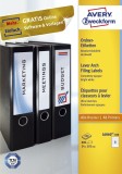 Avery Zweckform® L6060-100 Ordner-Etiketten - schmal/kurz, (A4 - 100 Blatt) 800 Stück, weiß weiß