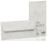Rössler Papier Briefhülle Inspiration - DL, 20 Stück, grau marmora Briefumschlag ohne Fenster