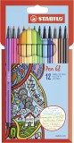 STABILO® Premium-Filzstift - Pen 68 - 12er Pack - mit 12 verschiedenen Farben Faserschreiberetui