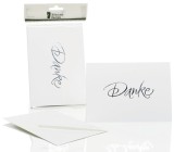 Rössler Papier Briefkarte Danke - B6 HD, 5 Karten/5 Umschläge, weiß Danksagungskarte neutral
