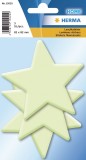 Herma 15020 Leuchtsticker Sterne - 3 Stück, fluoreszierend Schmucketiketten Sterne fluoreszierend