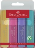 FABER-CASTELL Textmarker TL 46 Pastell + Superfluor - Etui, 4 Farben sortiert Textmarker Keilspitze