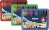 STYLEX® Wachsmalstiftetui - 10 Stück, wasserlöslich, Box sortiert Wachsmalstifte rund