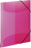 Herma 19517 Gummizugmappe - A3, PP transluzent, pink Mindestabnahmemenge - 3 Stück. Sammelmappe A3