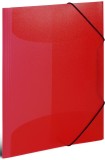 Herma 19504 Gummizugmappe - A4, PP transluzent, rot Mindestabnahmemenge - 3 Stück. Sammelmappe rot