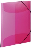 Herma 19505 Gummizugmappe - A4, PP transluzent, pink Mindestabnahmemenge - 3 Stück. Sammelmappe A4