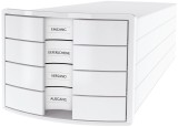 HAN Schubladenbox IMPULS - A4/C4, 4 geschlossene Schubladen, weiß Schubladenbox weiß A4/C4 4 37 mm