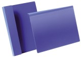 Durable Kennzeichnungstasche mit Falz - A4 quer, dunkelblau, 50 Stück Kennzeichnungstasche oben