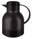 emsa Samba Isolierkanne - 1,0 Liter, schwarz-transluzent komfortable Einhandbedienung Thermoskanne