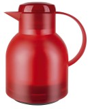 emsa Samba Isolierkanne - 1,0 Liter, rot-transluzent komfortable Einhandbedienung Thermoskanne