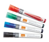 nobo® Whiteboardmarker - 3 mm, 4 Stück sortiert Boardmarker 4 Farben (schwarz, rot, blau, grün)