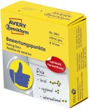 Avery Zweckform® 3861 Bewertungspunkt Daumen - Ø 19 mm, Spender mit 250 Etiketten, blau / gelb