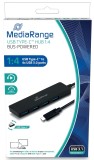 MediaRange Verteiler USB Type-C auf USB 3.0 Verteiler 1:4 USB Hub schwarz USB 3.0 4