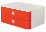 HAN SMART-BOX ALLISON Schubladenbox - stapelbar, 2 Laden, snow white/cherry red Schubladenbox A5 2