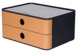 HAN SMART-BOX ALLISON Schubladenbox - stapelbar, 2 Laden, dark grey/caramel brown Schubladenbox A5 2