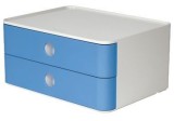 HAN SMART-BOX ALLISON Schubladenbox - stapelbar, 2 Laden, snow white/sky blue Schubladenbox A5 2