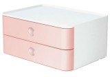 HAN SMART-BOX ALLISON Schubladenbox - stapelbar, 2 Laden, snow white/flamingo rose Schubladenbox A5