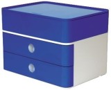 HAN SMART-BOX PLUS ALLISON Schubladenbox mit Utensilienbox - stapelbar, 2 Laden, snow white/royal blue