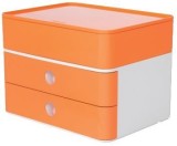 HAN SMART-BOX PLUS ALLISON Schubladenbox mit Utensilienbox - stapelbar, 2 Laden, snow white/apricot orange