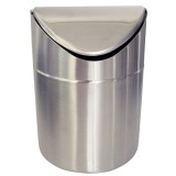 Tischabfallbehälter - Edelstahl Abfallsammler silber matt Edelstahl Ø 12 cm 16,5 cm