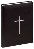 Pagna® Kondolenzbuch mit Kreuz - schwarz, 120 Blatt Silberprägung Kondolenzbuch 120 Blatt schwarz