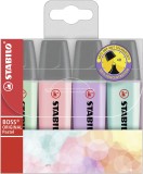 STABILO® Textmarker - BOSS ORIGINAL Pastel - 4er Pack - Hauch von Minzgrün, rosiges Rouge, Schimmer von Lila, zartes Türkis