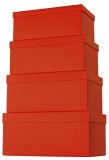 Stewo Geschenkkarton One Colour - 4 tlg., hoch, rot Geschenkschachtel One Colour rot rechteckig