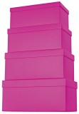 Stewo Geschenkkarton One Colour - 4 tlg., hoch, pink Geschenkschachtel One Colour pink rechteckig