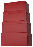 Stewo Geschenkkarton One Colour - 4 tlg., hoch, dunkelrot Geschenkschachtel One Colour dunkelrot