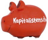 KCG Spardose Schwein Kapitalistenschwein - Keramik, klein Spardose Schwein Kapitalistenschein 9 cm