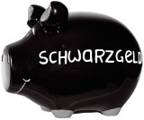 KCG Spardose Schwein Schwarzgeld - Keramik, schwarz, mittel Spardose Schwein Schwarzgeld 17 cm