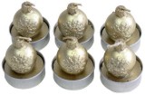 Teelichter Weihnachten Kugel mit Schneeflocke - gold, 6 Stück Teelicht gold Kugel 40 mm 6 Stück