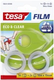 tesa® Handabroller Mini ecoLogo® - 10 m : 19 mm, grün, inkl. 2 Rollen Klebefilm eco&clear grün