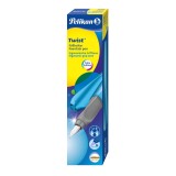 Pelikan® Füller Twist® - Feder M, Frosted Blue dreieckige Form mit weicher Griffzone Füllhalter