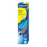 Pelikan® Tintenroller Twist® - Frosted Blue dreieckige Form mit weicher Griffzone Tintenroller