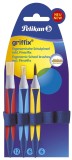 Pelikan® Schulpinsel griffix - Größe 6-12, Synthetik, 3er Pack Pinsel-Set dreikant sortiert