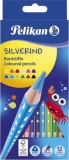 Pelikan® Farbstifte SILVERINO - dünn, 12er Pack Farbstiftetui 12 Farben sortiert soft 3 mm 4 mm
