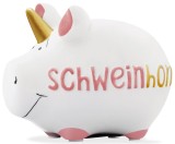 KCG Spardose Schwein Schweinhorn - Keramik, klein Spardose Schwein Scheinhorn 12,5 cm 9,5 cm