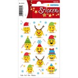 Herma 15234 Sticker MAGIC Weihnachtsemojis - Folie Mindestabnahmemenge = 10 Pack Weihnachtsetiketten
