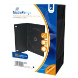 MediaRange DVD-Leerhülle, schmal, für 1 Disc, 7mm, schwarz, 10er Pack CD/DVD Hüllen schwarz 7 mm