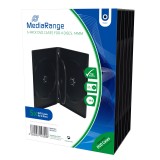 MediaRange DVD-Leerhülle für 4 Discs, 14mm, schwarz, 5er Pack CD/DVD Hüllen schwarz Kunststoff