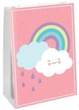amscan® Partytüte Regenbogen & Wolke - 4 Stück mit Sticker Partytüte Regenbogen & Wolke 15 cm