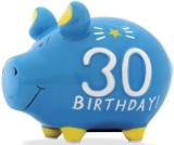KCG Spardose Schwein 30 Birthday - Keramik, klein Spardose Schwein 30 Birthday 12,5 cm 9 cm