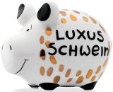 KCG Spardose Schwein Luxusschwein - Keramik, Gold-Edition, klein Spardose Schwein Luxusschwein