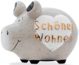 KCG Spardose Schwein Schöner Wohnen - Keramik, Gold-Edition, klein Spardose Schwein 12,5 cm 9 cm