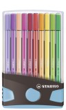 STABILO® Premium-Filzstift - Pen 68 ColorParade - 20er Tischset in anthrazit/hellblau - mit 20 verschiedenen Farben