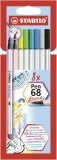 STABILO® Premium-Filzstift mit Pinselspitze für variable Strichstärken - Pen 68 brush - 8er Pack - mit 8 verschiedenen Farben