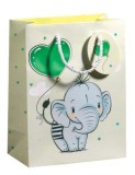 Geschenktragetasche Baby Elefant - 17 x 22,5 x 9 cm Geschenktragetasche Geburt 17 cm 22,5 cm 9 cm